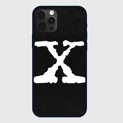 Чехол для iPhone 12 Pro X files logo на чёрном, цвет: 3D-черный