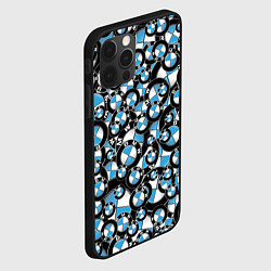 Чехол для iPhone 12 Pro BMW PATTERN LOGO, цвет: 3D-черный — фото 2