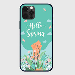 Чехол для iPhone 12 Pro Hello spring, цвет: 3D-черный