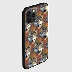 Чехол для iPhone 12 Pro Волки Wolfs паттерн, цвет: 3D-черный — фото 2