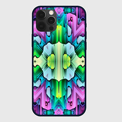 Чехол для iPhone 12 Pro Калейдоскоп паттерн, цвет: 3D-черный