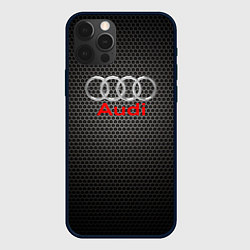 Чехол для iPhone 12 Pro Audi карбон, цвет: 3D-черный