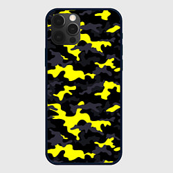 Чехол для iPhone 12 Pro Black Camo, цвет: 3D-черный