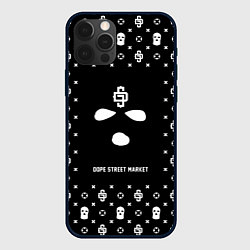 Чехол для iPhone 12 Pro Узор Black Phantom Ski Mask Dope Street Market, цвет: 3D-черный