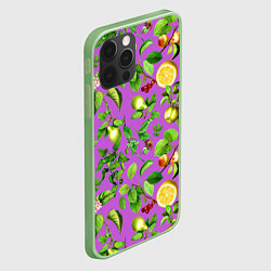 Чехол для iPhone 12 Pro Фруктовый микс паттерн, цвет: 3D-салатовый — фото 2