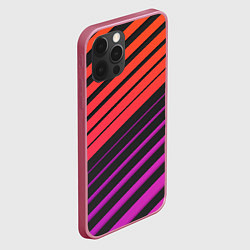 Чехол для iPhone 12 Pro Линии градиентGradient Polygon Lines, цвет: 3D-малиновый — фото 2