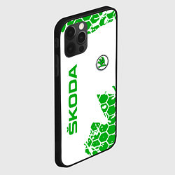 Чехол для iPhone 12 Pro SKODA Логотип СОТЫ, цвет: 3D-черный — фото 2