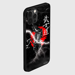 Чехол для iPhone 12 Pro Самурай Бусидо Иероглифы Samurai Lightning, цвет: 3D-черный — фото 2
