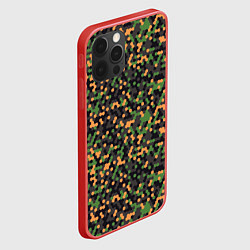 Чехол для iPhone 12 Pro Абстрактный геометрический оранжевый черный и зеле, цвет: 3D-красный — фото 2