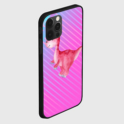Чехол для iPhone 12 Pro Розовый динозаврик, цвет: 3D-черный — фото 2
