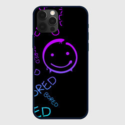 Чехол для iPhone 12 Pro Neon Bored Half pattern, цвет: 3D-черный