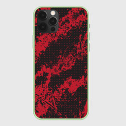 Чехол для iPhone 12 Pro КРАСНАЯ ГРЯЗЬ RED GRUNGE, цвет: 3D-салатовый