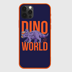Чехол для iPhone 12 Pro Dino World, цвет: 3D-красный