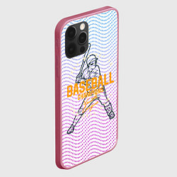 Чехол для iPhone 12 Pro Американский бейсбол, цвет: 3D-малиновый — фото 2