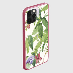 Чехол для iPhone 12 Pro Цветы Нежная Листва, цвет: 3D-малиновый — фото 2