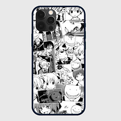 Чехол для iPhone 12 Pro Ansatsu kyoshitsu pattern, цвет: 3D-черный