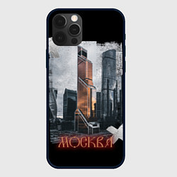 Чехол для iPhone 12 Pro Москоу Сити, цвет: 3D-черный