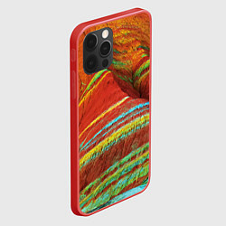 Чехол для iPhone 12 Pro Знаменитые разноцветные горы Китай, цвет: 3D-красный — фото 2