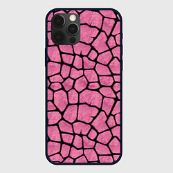 Чехол для iPhone 12 Pro Шерсть розового жирафа, цвет: 3D-черный