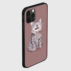 Чехол для iPhone 12 Pro Недовольный котик Disgruntled cat, цвет: 3D-черный — фото 2
