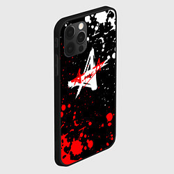Чехол для iPhone 12 Pro Алиса брызги красок белый - красный, цвет: 3D-черный — фото 2