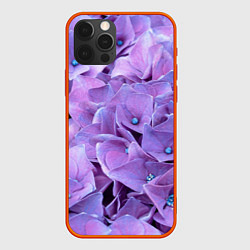 Чехол для iPhone 12 Pro Фиолетово-сиреневые цветы, цвет: 3D-красный