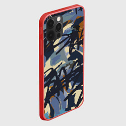 Чехол для iPhone 12 Pro Abstract drawing in blue, цвет: 3D-красный — фото 2