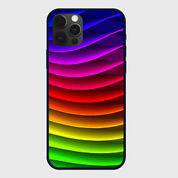Чехол для iPhone 12 Pro Color line neon pattern Abstraction Summer 2023, цвет: 3D-черный