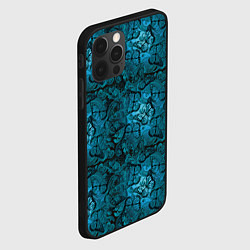 Чехол для iPhone 12 Pro Бирюзовые бабочки, цвет: 3D-черный — фото 2