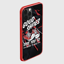 Чехол для iPhone 12 Pro Кеды White Black, цвет: 3D-красный — фото 2