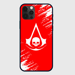 Чехол для iPhone 12 Pro Assassins creed череп красные брызги, цвет: 3D-черный