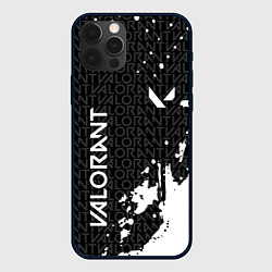 Чехол для iPhone 12 Pro Valorant - Паттерн надписи, цвет: 3D-черный