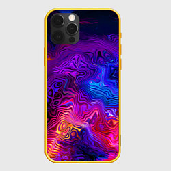 Чехол для iPhone 12 Pro Цветные неоновые разводы на воде Авангард Colored, цвет: 3D-желтый