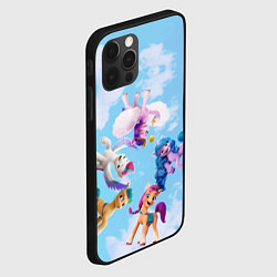 Чехол для iPhone 12 Pro My Little Pony летают в облаках, цвет: 3D-черный — фото 2