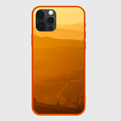 Чехол для iPhone 12 Pro Закат в пригороде, цвет: 3D-красный