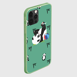 Чехол для iPhone 12 Pro Пандовая семья - Малыш, цвет: 3D-салатовый — фото 2
