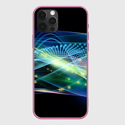 Чехол для iPhone 12 Pro Неоновые блуждающие огни Абстракция Neon Wandering, цвет: 3D-малиновый