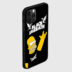 Чехол для iPhone 12 Pro Black Sabbath Гомер Симпсон Simpsons, цвет: 3D-черный — фото 2