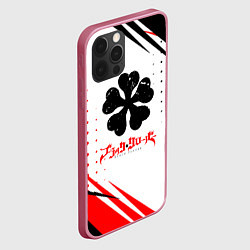 Чехол для iPhone 12 Pro Чёрный клевер черная красная текстура, цвет: 3D-малиновый — фото 2