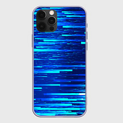 Чехол для iPhone 12 Pro BLUE STRIPES, цвет: 3D-светло-сиреневый