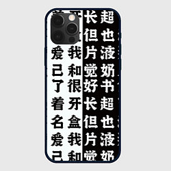 Чехол для iPhone 12 Pro Японские иероглифы Япония Tokyo, цвет: 3D-черный