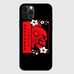 Чехол для iPhone 12 Pro Игра Окончена Красный Череп, цвет: 3D-черный