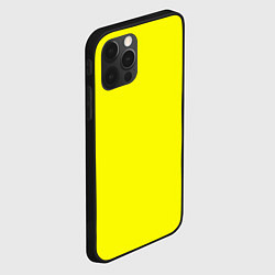 Чехол для iPhone 12 Pro Однотонный неоновый лимонный желтый тон, цвет: 3D-черный — фото 2