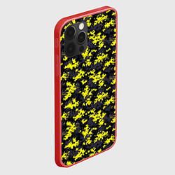 Чехол для iPhone 12 Pro Камуфляж Пиксельный Чёрно-Жёлтый, цвет: 3D-красный — фото 2