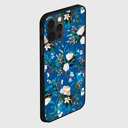 Чехол для iPhone 12 Pro Цветы Синий Сад, цвет: 3D-черный — фото 2