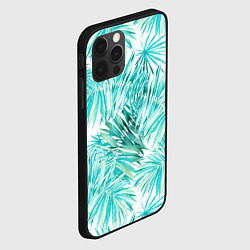 Чехол для iPhone 12 Pro Листья Пальмы Нарисованные Акварелью, цвет: 3D-черный — фото 2