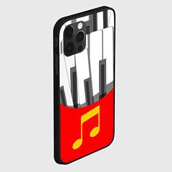 Чехол для iPhone 12 Pro Клавиши фортепиано как картошка фри, цвет: 3D-черный — фото 2