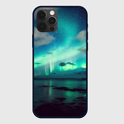 Чехол для iPhone 12 Pro Aurora borealis, цвет: 3D-черный