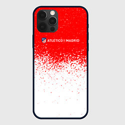 Чехол для iPhone 12 Pro Атлетико белые брызги, цвет: 3D-черный