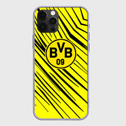 Чехол для iPhone 12 Pro Borussia боруссия абстрактный фон желтый, цвет: 3D-светло-сиреневый